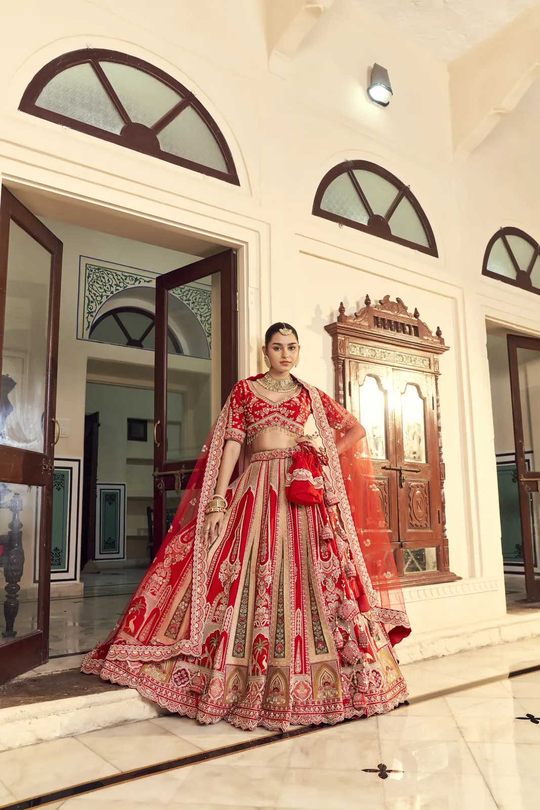 Velvet Zardozi Bridal Lehenga
